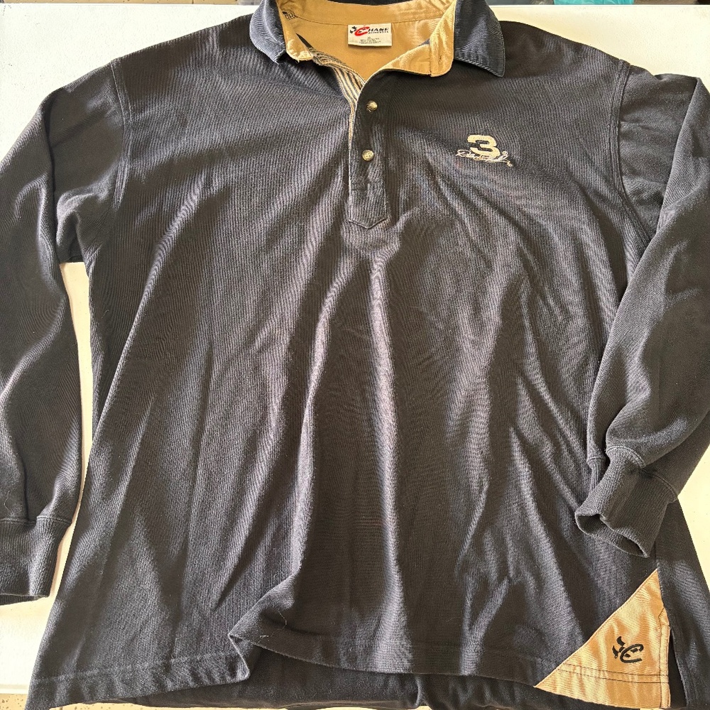 Vintage Chase Authentics NASCAR Dale Earnhardt #3 Long Sleeve Polo Shirt Size XL
